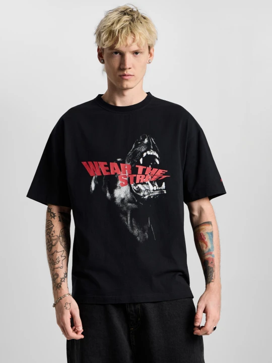 Zdjęcie produktu Bark t-shirt oversize bawełniany męski czarny PROSTO.