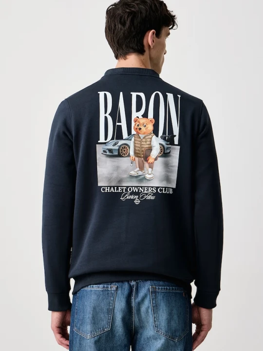 Zdjęcie produktu Baron Filou bluza męska z bawełną granatowy