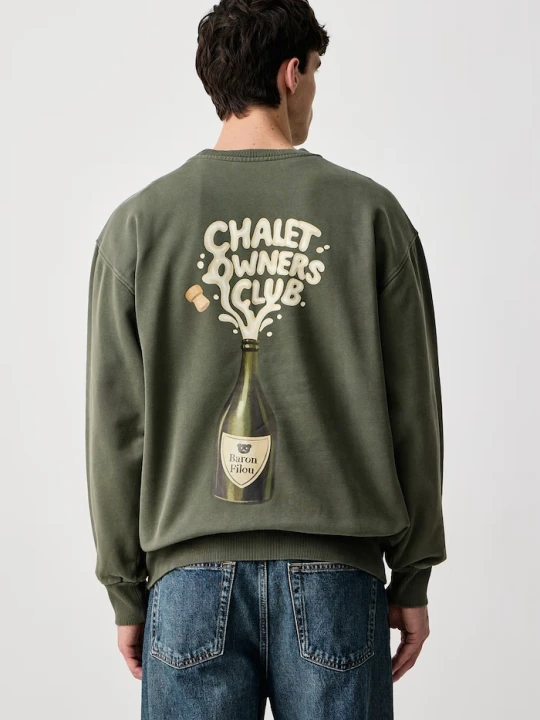 Zdjęcie produktu Baron Filou bluza oversize męska bawełniana zielony