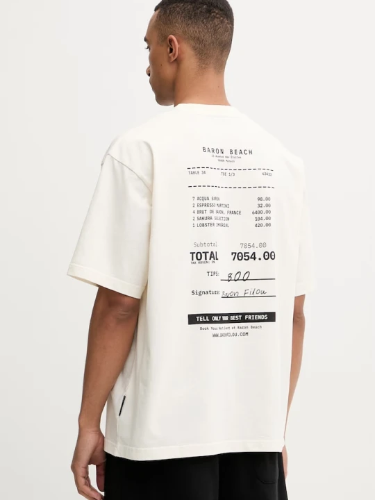 Zdjęcie produktu Baron Filou T-shirt męski bawełniany BARON BEACH BILL beżowy
