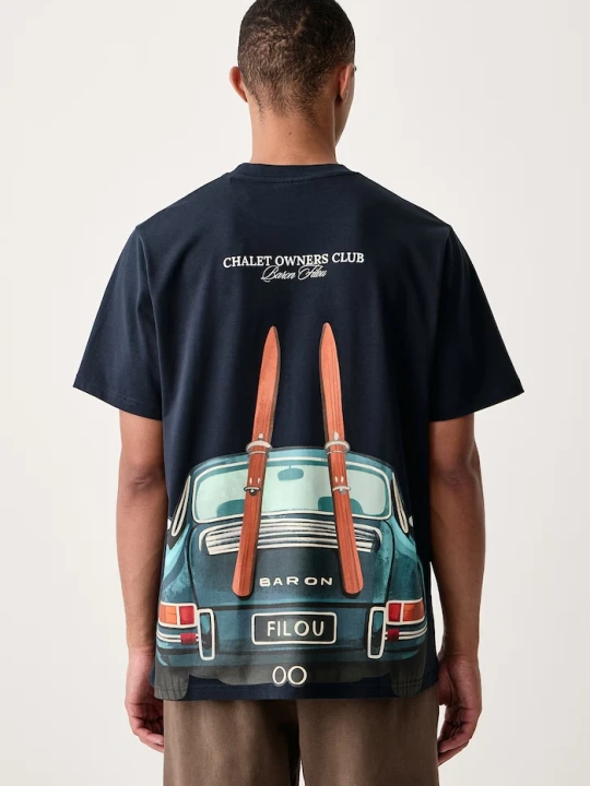 Zdjęcie produktu Baron Filou T-shirt męski bawełniany granatowy