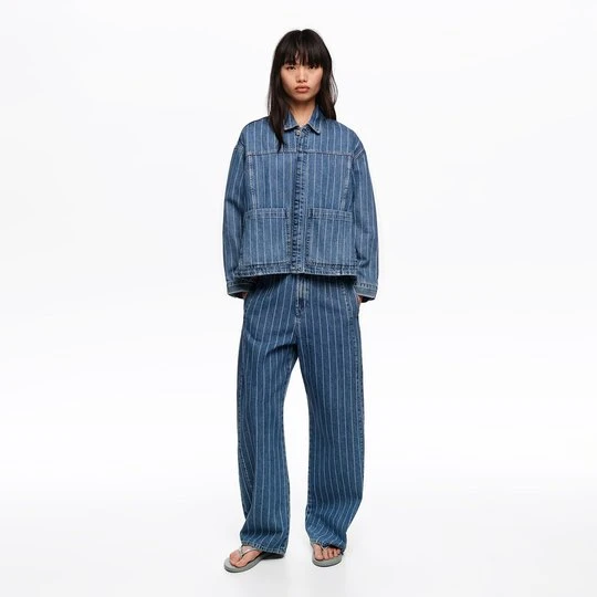 Zdjęcie produktu BARREL - Spodnie denim klamra paski niebieskie BIMBA Y LOLA