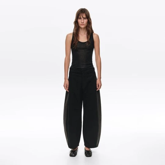 Zdjęcie produktu BARREL - Spodnie denim regulowana talia dwukolorowe czarne BIMBA Y LOLA