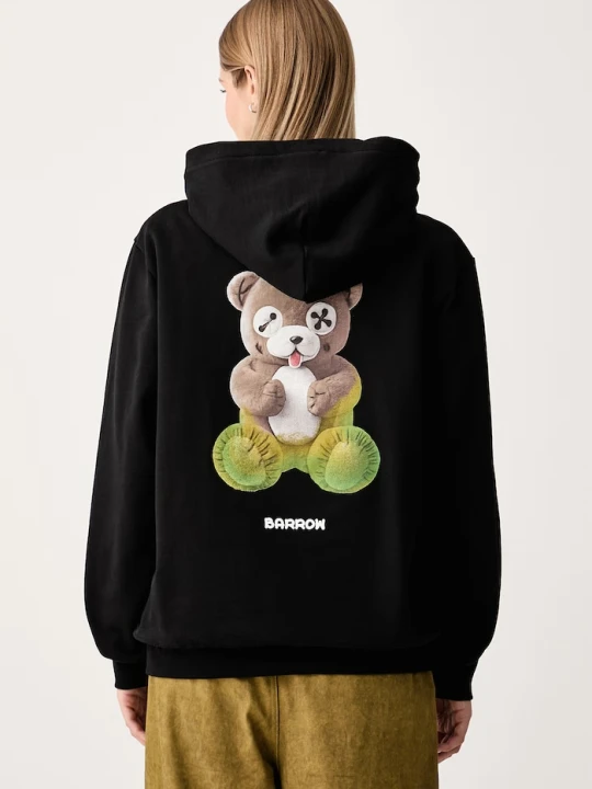 Zdjęcie produktu Barrow bluza z kapturem bawełniana czarny