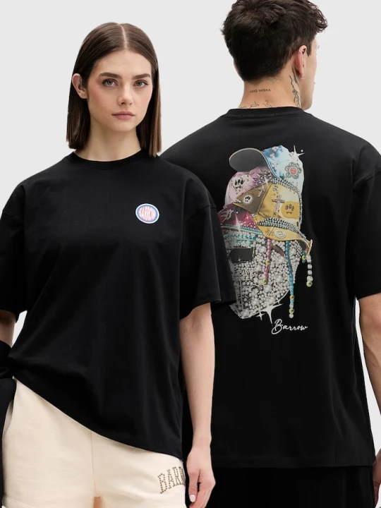 Zdjęcie produktu Barrow t-shirt oversize bawełniany czarny