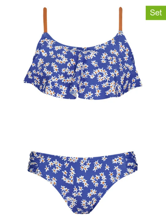 Zdjęcie produktu Barts Bikini "Moave Ruffle Top" w kolorze niebiesko-biało-pomarańczowym rozmiar: 152