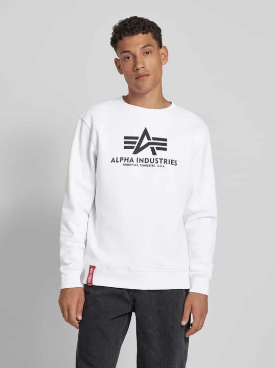 Zdjęcie produktu Bluza z Nadruk z logo Model 'BASIC SWEATER' Alpha Industries Biały
