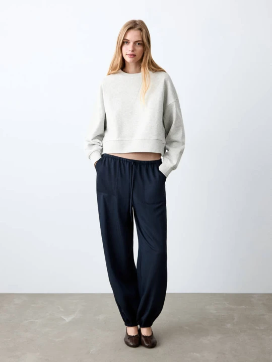 Zdjęcie produktu Bawełniana bluza crop jasnoszary - Teen - - MANGO TEEN