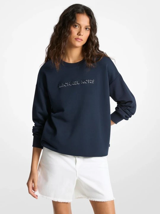 Zdjęcie produktu Bawełniana bluza z logo Michael Kors CIEMNONIEBIESKI (Niebieski)