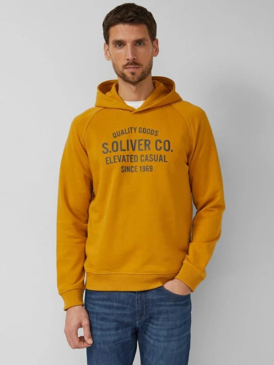 Zdjęcie produktu Bawełniana bluza z nadrukiem z przodu s.Oliver żółty