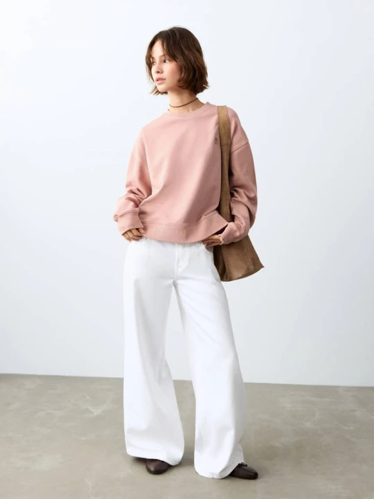 Zdjęcie produktu Bawełniana bluza ze wzorem brzoskwiniowy - Teen - - MANGO TEEN