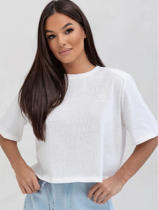 Zdjęcie produktu Bawełniana bluzka t-shirt oversize NOE - biała  magmac 