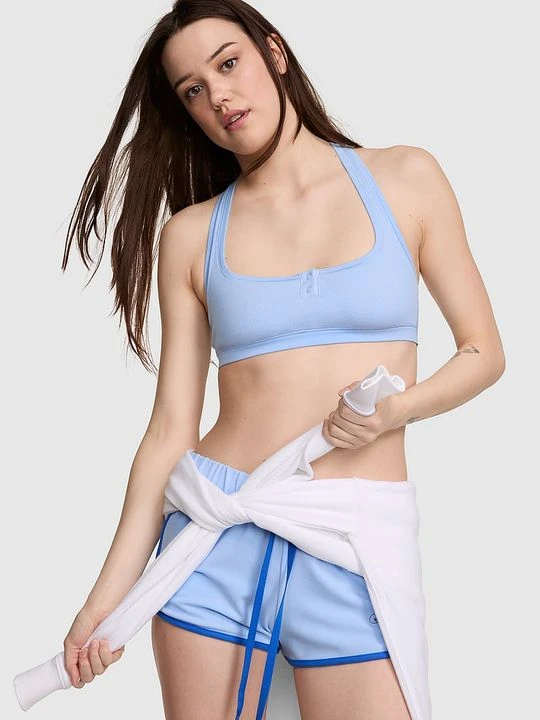 Zdjęcie produktu PINK Bawełniana braletka bez fiszbin racerback Dorm Victoria's Secret Niebieski