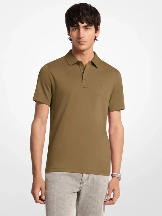 Zdjęcie produktu Bawełniana koszulka polo z haftowanym logo Michael Kors ZIELONY DUFFLE (Zielony)