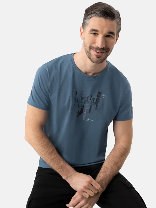 Zdjęcie produktu Bawełniana T-shirt z nadrukiem T-TURF Volcano Niebieski