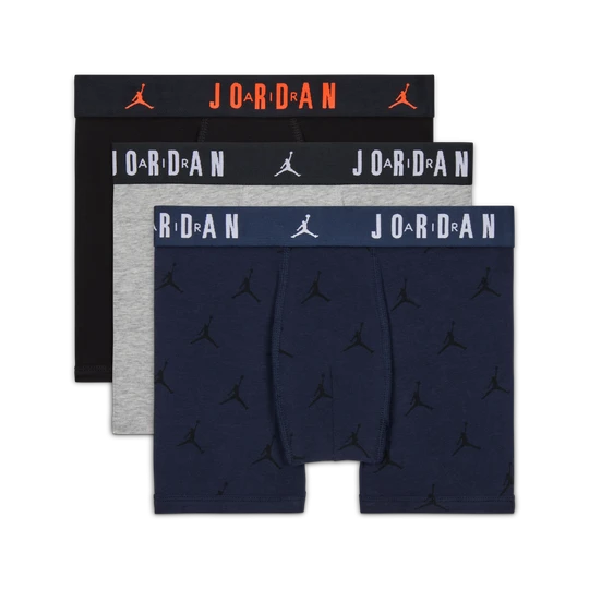 Zdjęcie produktu Bawełniane bokserki dla dużych dzieci Jordan Flight Essentials (3 pary) - Niebieski