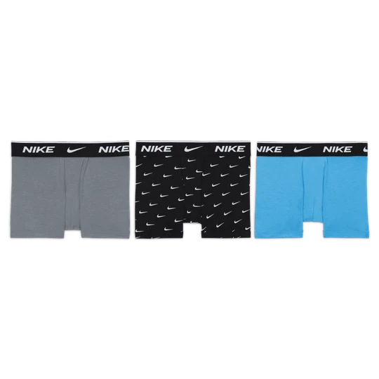 Zdjęcie produktu Bawełniane bokserki z nadrukiem dla dużych dzieci Nike Dri-FIT Everyday (3 pary) - Czerń