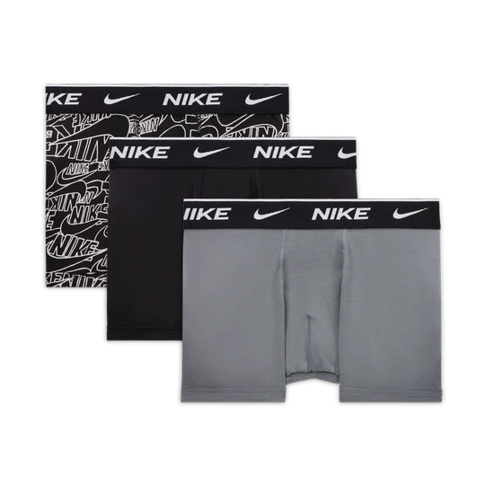 Zdjęcie produktu Bawełniane bokserki z nadrukiem dla dużych dzieci Nike Dri-FIT Everyday (3 pary) - Szary