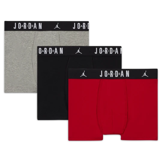Zdjęcie produktu Bawełniane bokserki Jordan Core dla dużych dzieci (3 pary) - Czerwony