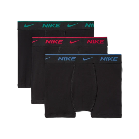 Zdjęcie produktu Bawełniane bokserki z kolorowym pasem dla dużych dzieci Dri-FIT Nike (3 pary) - Czerwony