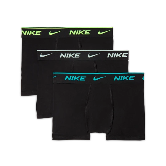 Zdjęcie produktu Bawełniane bokserki z kolorowym pasem dla dużych dzieci Dri-FIT Nike (3 pary) - Zieleń