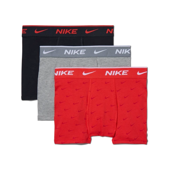 Zdjęcie produktu Bawełniane bokserki z nadrukiem dla dużych dzieci Nike Dri-FIT Everyday (3 pary) - Szary
