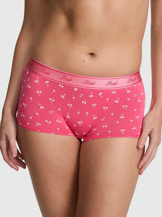Zdjęcie produktu Bawełniane figi bokserki z logo Victoria's Secret Z nadrukiem