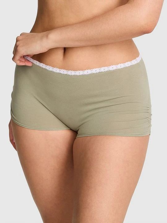 Zdjęcie produktu Bawełniane majtki boyshort Dorm Victoria's Secret Zielony