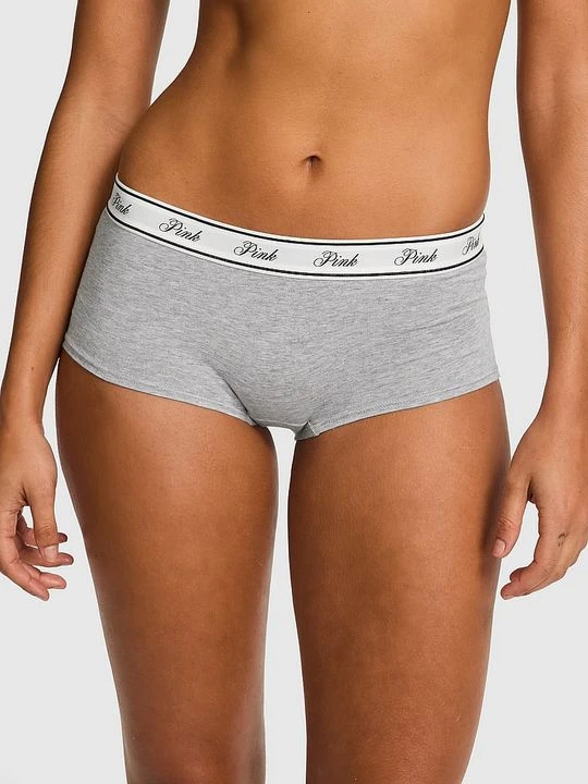 Zdjęcie produktu Bawełniane majtki Boyshort z logo Victoria's Secret Szary