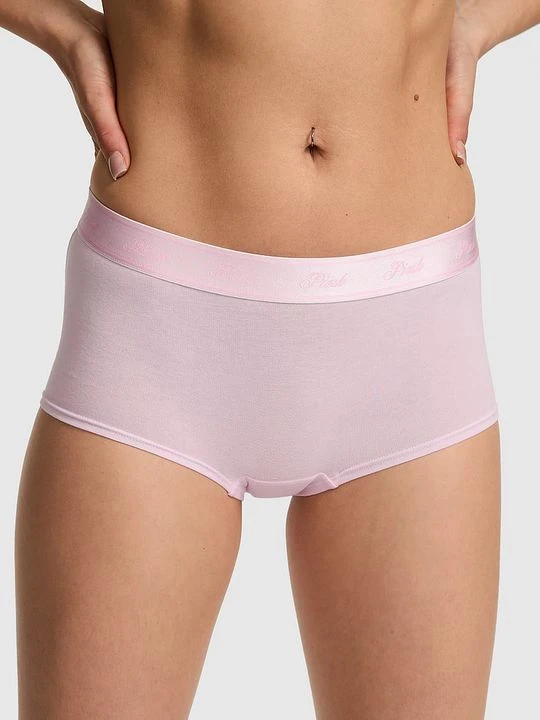 Zdjęcie produktu Bawełniane majtki Boyshort z logo Victoria's Secret Różowy