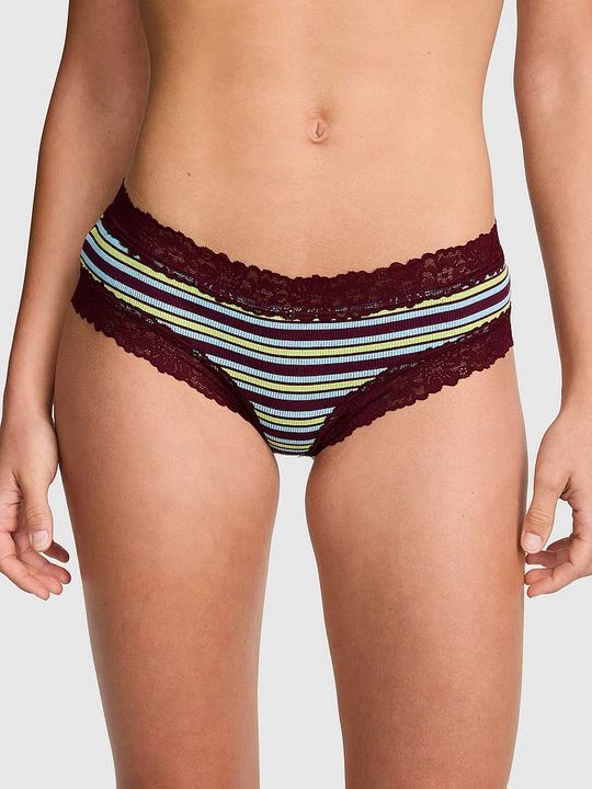 Zdjęcie produktu PINK Bawełniane majtki cheeky z koronkowym wykończeniem Victoria's Secret
