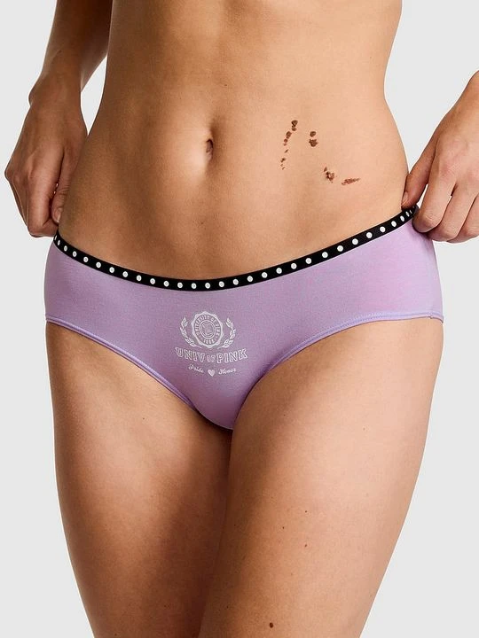 Zdjęcie produktu Bawełniane majtki hiphugger z logo Victoria's Secret Fioletowy
