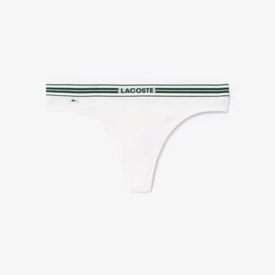 Zdjęcie produktu Bawełniane majtki sznurkowe z wysokim stanem Lacoste