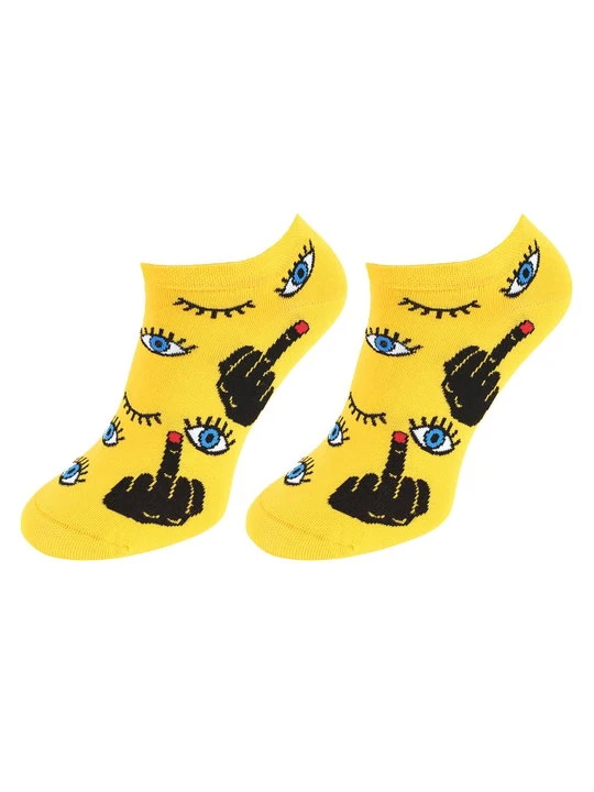 Zdjęcie produktu Bawełniane niskie skarpetki męskie Footies Fingereye Marilyn żółty