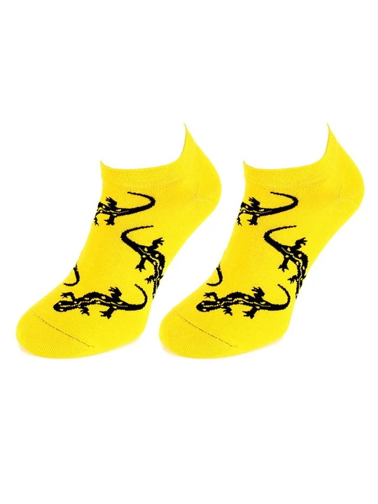 Zdjęcie produktu Bawełniane niskie skarpetki męskie Footies Salamandra Marilyn żółty