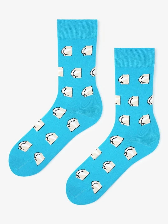 Zdjęcie produktu Bawełniane skarpetki męskie z grafiką pośladków Men Booties Marilyn niebieski