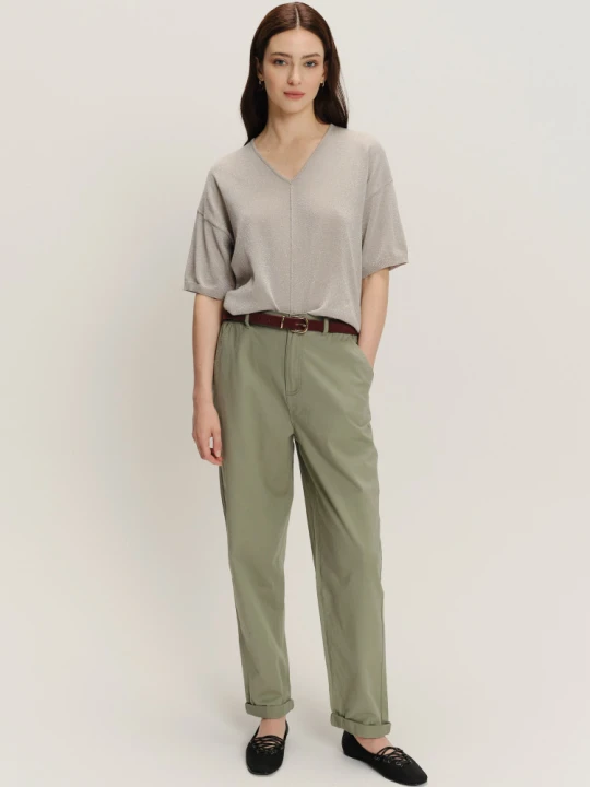 Zdjęcie produktu Bawełniane spodnie chino w kolorze oliwkowym Greenpoint
