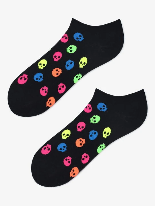 Zdjęcie produktu Bawełniane stopki męskie w neonowe czaszki Footies Men Neon Skulls Marilyn czarny