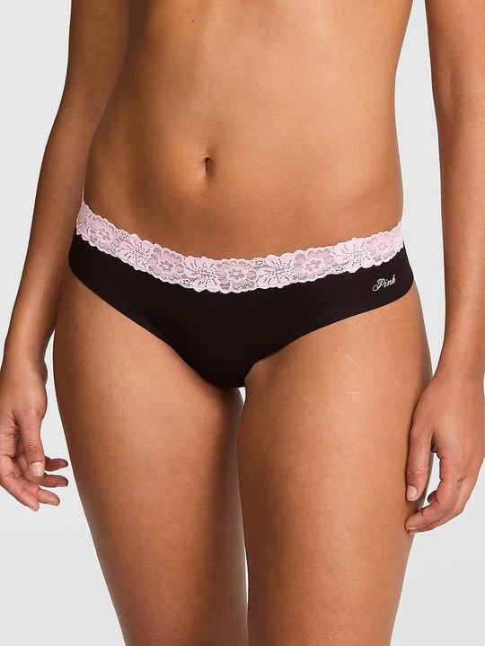 Zdjęcie produktu PINK Bawełniane stringi niewidoczne pod ubraniem Victoria's Secret Czarny