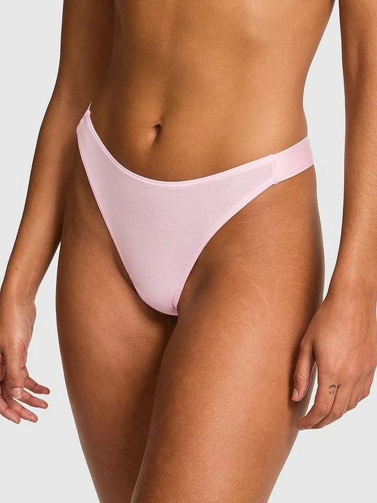 Zdjęcie produktu Bawełniane stringi z wysoko wyciętymi nogawkami Victoria's Secret Różowy