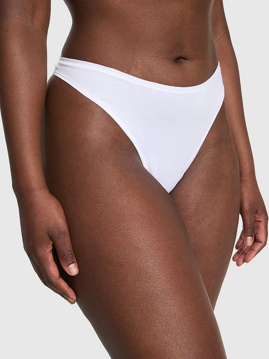 Zdjęcie produktu Bawełniane stringi z wysoko wyciętymi nogawkami Victoria's Secret Biały