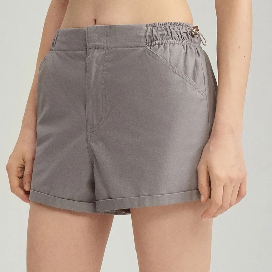 Zdjęcie produktu Bawełniane szorty mid waist z elastycznym pasem szare House