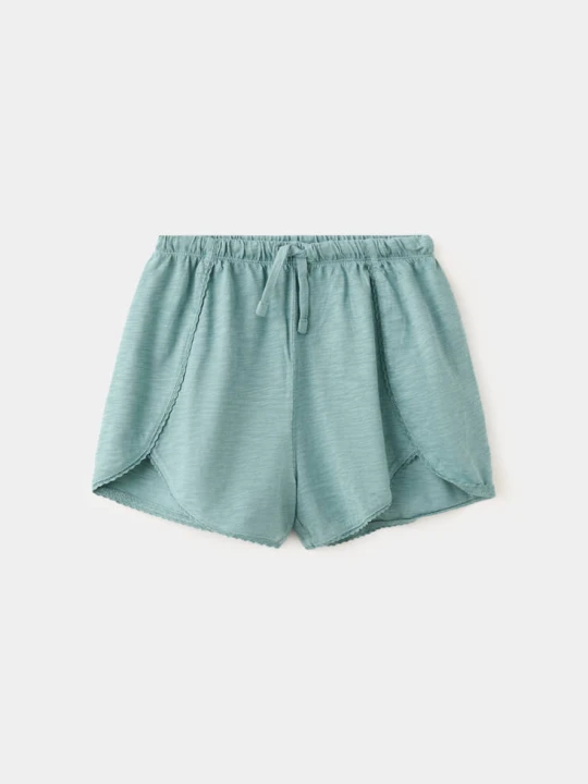 Zdjęcie produktu Bawełniane szorty z koronką turkusowy - Dzieci - lata - MANGO KIDS