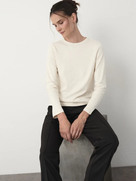 Zdjęcie produktu Bawełniany longsleeve w kolorze kremowym Greenpoint