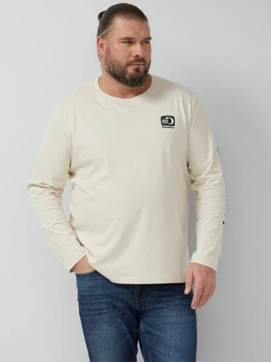 Zdjęcie produktu Bawełniany longsleeve z grafiką Discovery Channel® s.Oliver kremowy