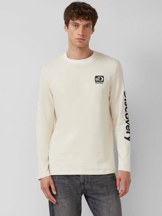 Zdjęcie produktu Bawełniany longsleeve z grafiką Discovery Channel® s.Oliver kremowy