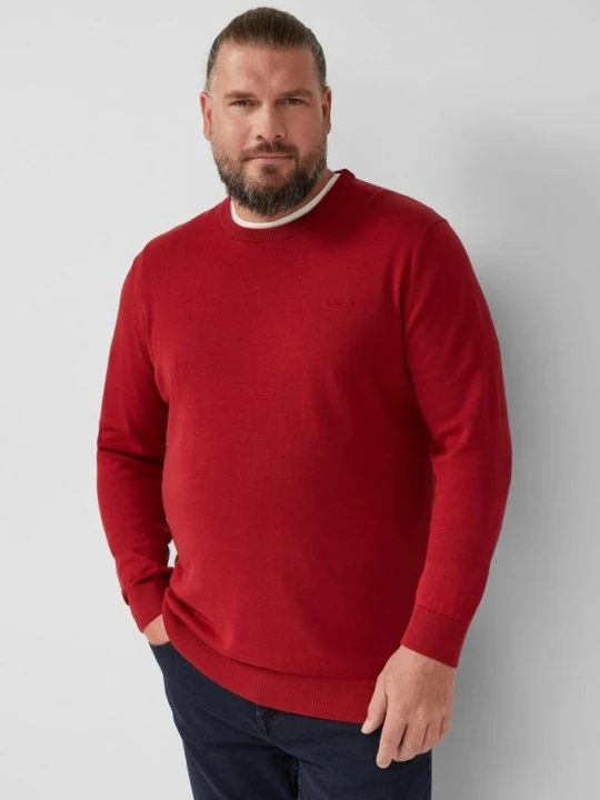 Zdjęcie produktu Bawełniany sweter z wyszywanym logo s.Oliver czerwony