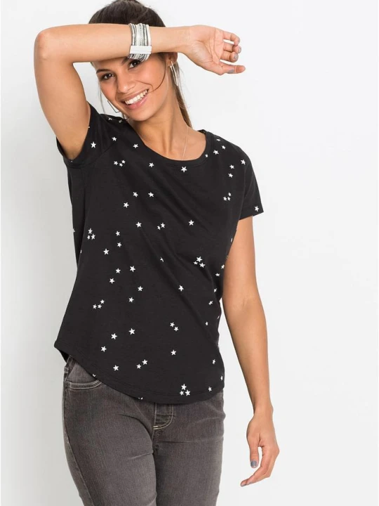 Zdjęcie produktu Bawełniany T-shirt BonPrix czarny
