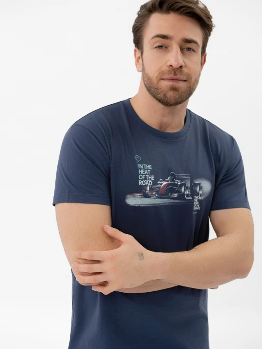 Zdjęcie produktu Bawełniany t-shirt, Comfort Fit, T-FAST Volcano Denim