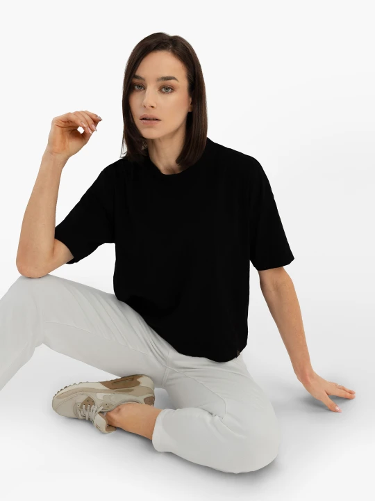 Zdjęcie produktu Bawełniany t-shirt, Comfort Fit, T-FLAME Volcano Czarny